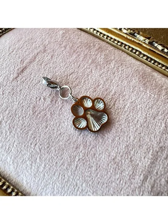 Paw Print Stainless Steel Pendant Charm With Lobster Clasp - Waterproof - Picture 12 of 12